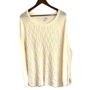 Sonoma cream wave stitch pull-over sweater women XXL